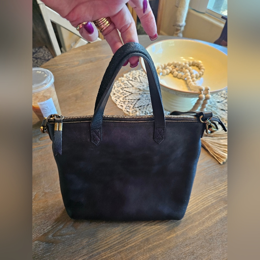 Madewell • Black Leather Small  Transport Tote